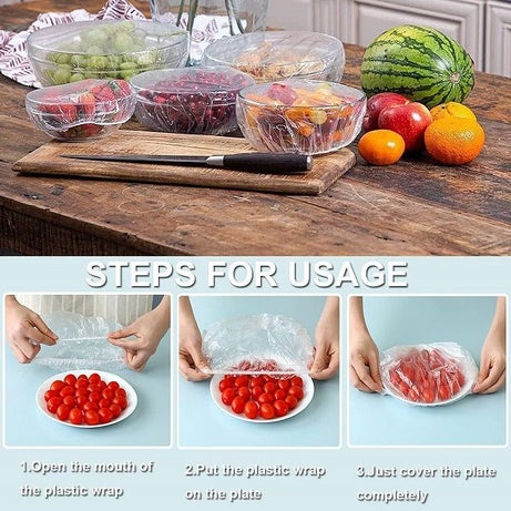 Reusable Elastic Food Storage Covers Edging Stretch 100 Pcs