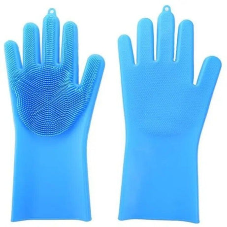 Reusable Magic Dish washing Gloves with scrubber, Silicone Cleaning Scrub Gloves for Wash Dish Car Washing Kitchen Bathroom Multipurpose Usage (1 - Oshi.pk - Buy & Sell Online