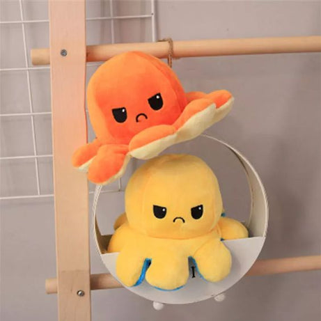 Reversible Octopus Plush, Adorable, Soft Cotton Soft, Double Sided Flip Octopus Plush Dolls Stuffed Animal Toys With Realistic Expression Cute Gift