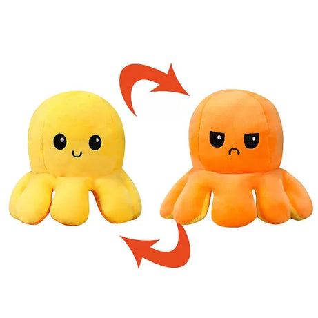 Reversible Octopus Plush, Adorable, Soft Cotton Soft, Double Sided Flip Octopus Plush Dolls Stuffed Animal Toys With Realistic Expression Cute Gift