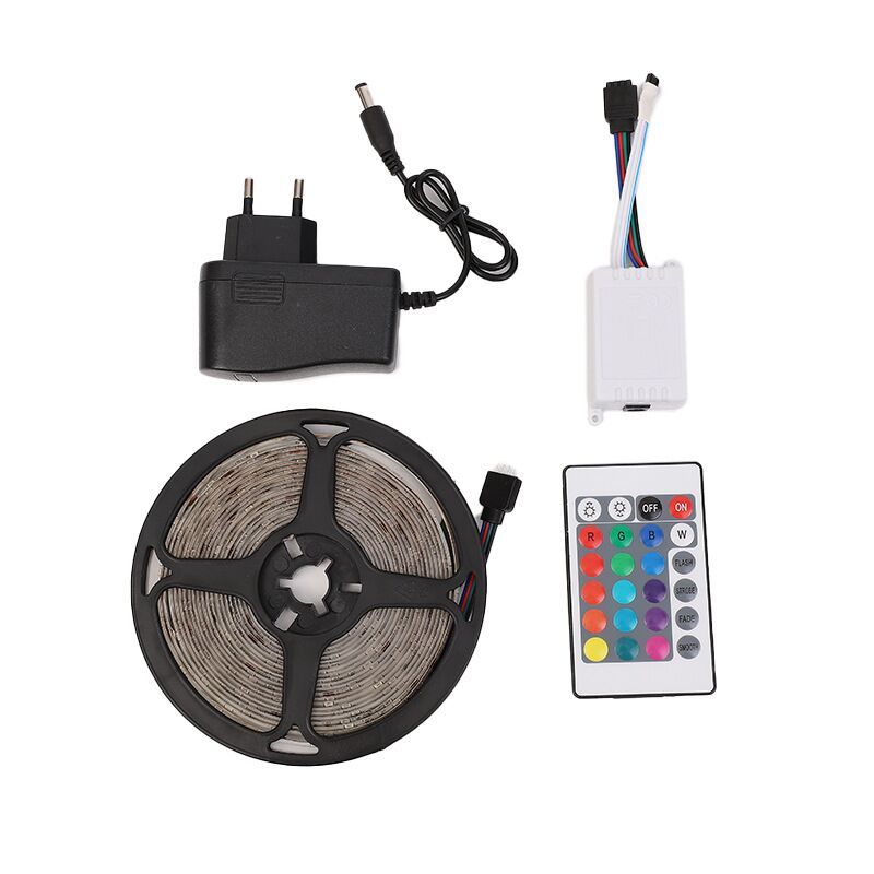RGB 5M Multicolor 2835 REMOTE CONTROL LED STRIP LIGHT KIT WITH ADAPTER - Oshi.pk - Buy & Sell Online