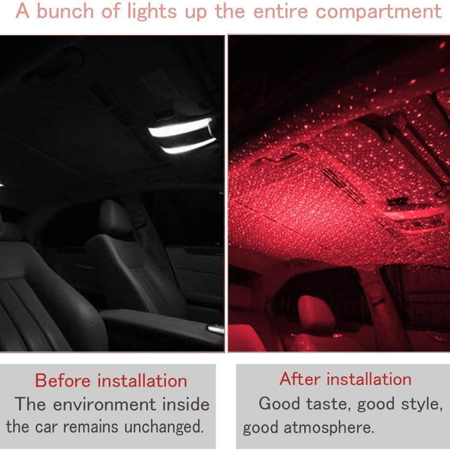 Romantic LED Car Roof Star Night Light Projector Atmosphere Galaxy Lamp USB Decorative Lamp Adjustable Car Interior Decor Light - Oshi.pk - Buy & Sell Online