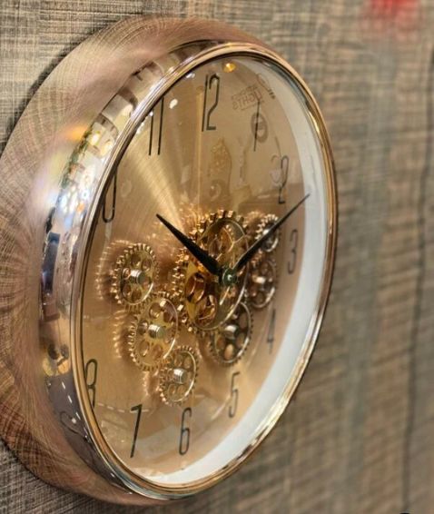 Rose Gold Mechanical Clock Wallclock For Home Office - Oshi.pk - Buy & Sell Online