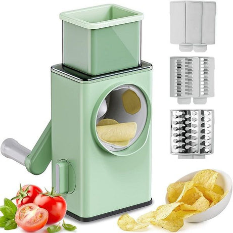 Rotary Vegetable Cutter Hand Cranked Multi Function Tool Peeling Machine Carrot Grater - Oshi.pk - Buy & Sell Online