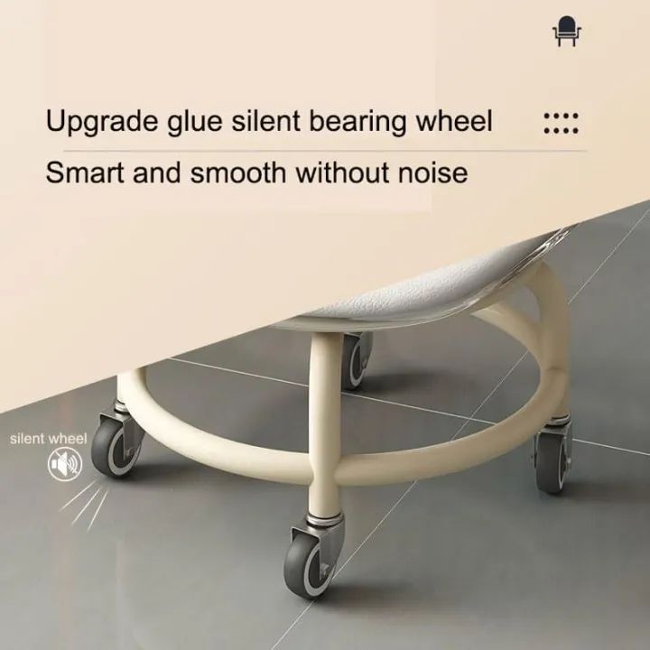 Rotatable Transparent Heavy Duty Chair with Wheels – 360° Swivel Office Chair for Home Study and Workspace Durable and Modern Chair for Adults and Kid - Oshi.pk - Buy & Sell Online