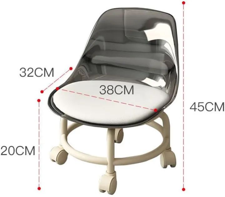 Rotatable Transparent Heavy Duty Chair with Wheels – 360° Swivel Office Chair for Home Study and Workspace Durable and Modern Chair for Adults and Kid - Oshi.pk - Buy & Sell Online