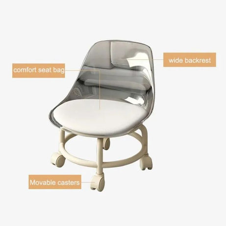 Rotatable Transparent Heavy Duty Chair with Wheels – 360° Swivel Office Chair for Home Study and Workspace Durable and Modern Chair for Adults and Kid - Oshi.pk - Buy & Sell Online