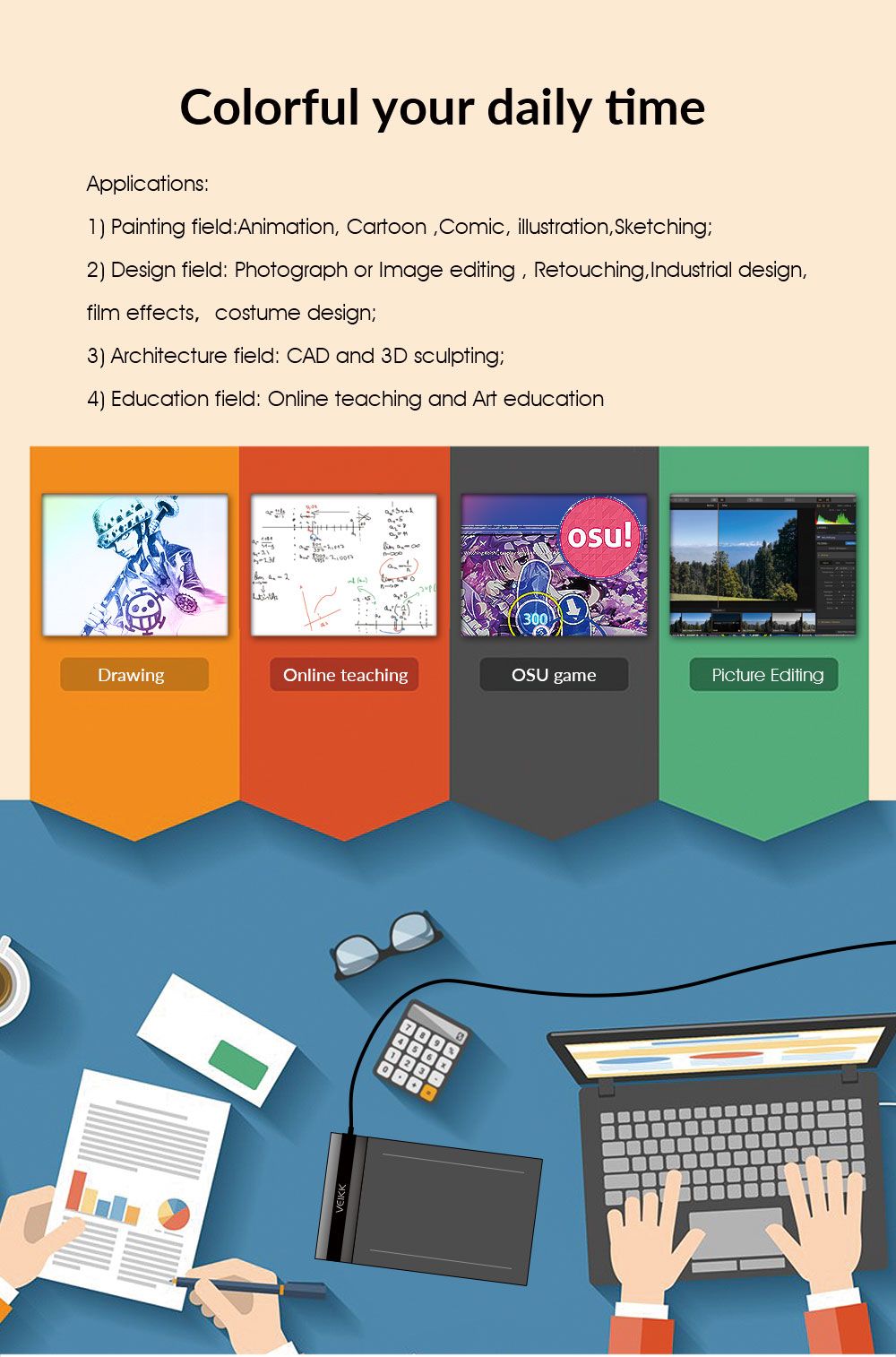 S640 Graphic Tablet Drawing Tablet 6x4 inch Graphics Drawing Tablet Pen Tablet 8192 Levels - Oshi.pk - Buy & Sell Online