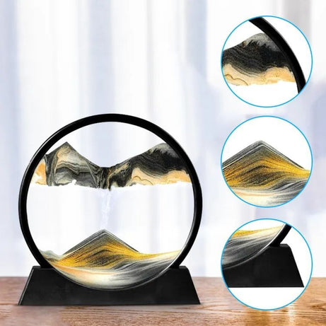 Sandscape Painting Sand Clock Moving Sand Art Hourglass Sand Timer 3D Moving Sand Mountain Lamp With Metal Stand Showpiece Home Decoration - Oshi.pk - Buy & Sell Online