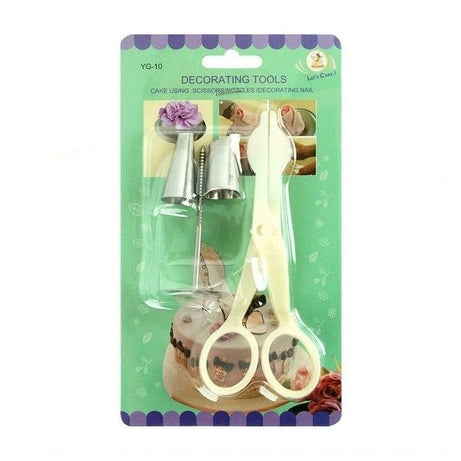 Scissor Flower Nail With 2 Icing Nozzles Steel - Oshi.pk - Buy & Sell Online
