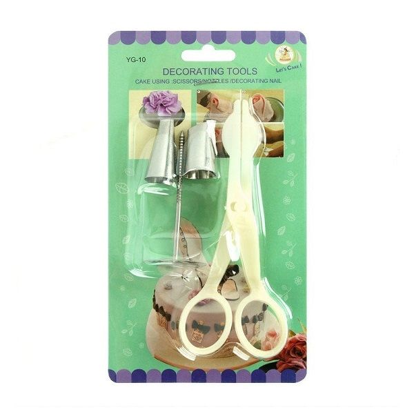 Scissor Flower Nail With 2 Icing Nozzles Steel - Oshi.pk - Buy & Sell Online