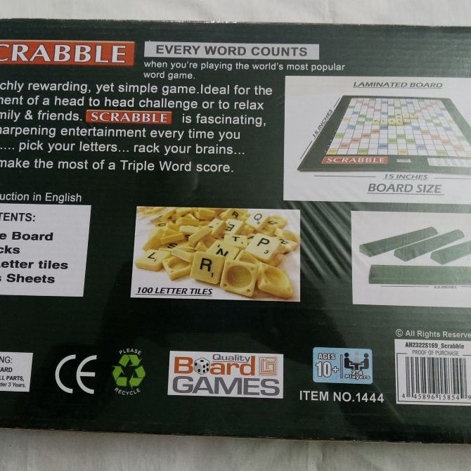 Scrabble - Crossword Game - 2-4 players - 100 letter tiles - 4 racks - Oshi.pk - Buy & Sell Online