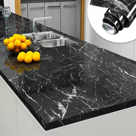 Self-Adhesive Black Marble Wallpaper 60cm*2m - Oshi.pk - Buy & Sell Online