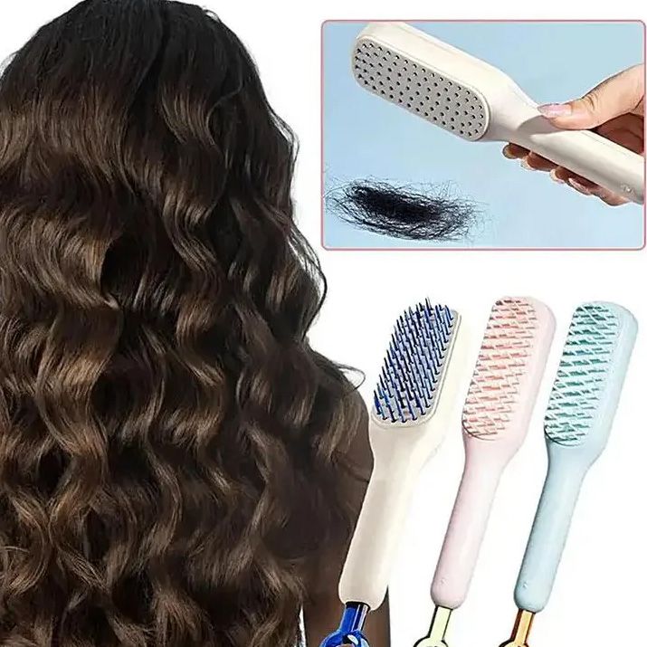 Self-Cleaning Anti-Static Comb Brush - Oshi.pk - Buy & Sell Online