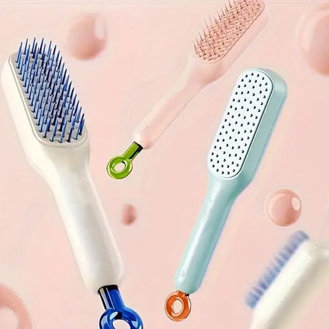 Self-Cleaning Anti-Static Comb Brush - Oshi.pk - Buy & Sell Online