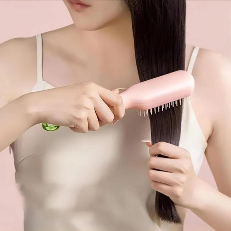 Self-Cleaning Anti-Static Massage Comb, Retractable Cleaning Hair Comb, Massage Hairbrush for Women, Cleaning Hair Brush for Effortless Hair Removal a - Oshi.pk - Buy & Sell Online