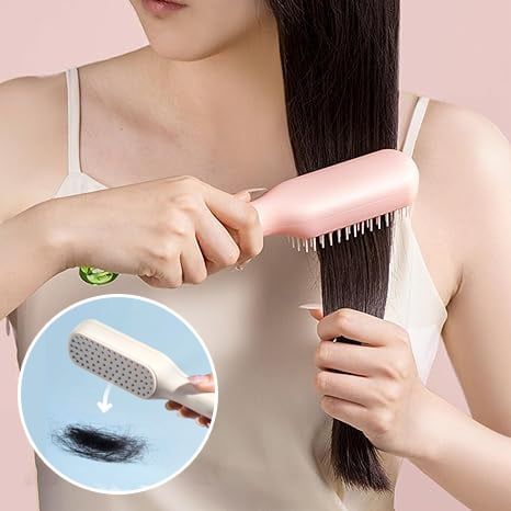Self-Cleaning Hairbrush With Retractable Swivel And Lift - Oshi.pk - Buy & Sell Online