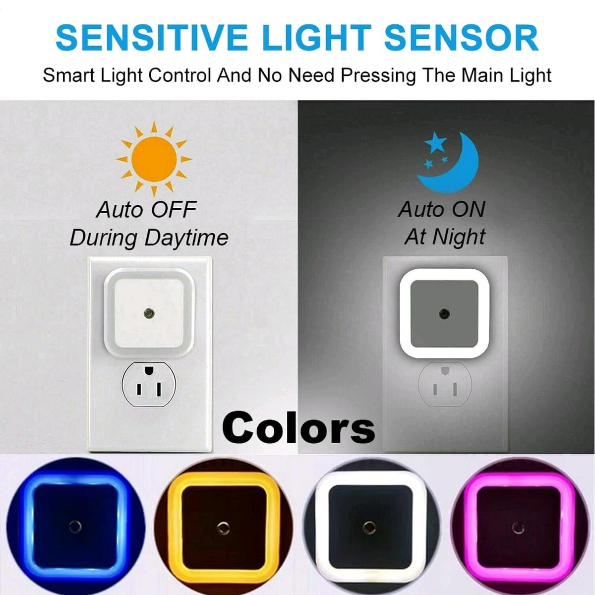 Sensor LED Night Light For Room With Smart Auto ON / Off Led Lamp Kids Bulb Bedroom Cabinet Bathroom Hallway Stairways Or Any Dark Soft Brightness Min - Oshi.pk - Buy & Sell Online