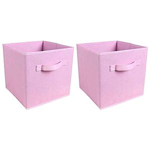 Set of 2 Foldable Folding Storage Cube Storage Box Bookcase Fabric Cube Toy Organizer - Oshi.pk - Buy & Sell Online