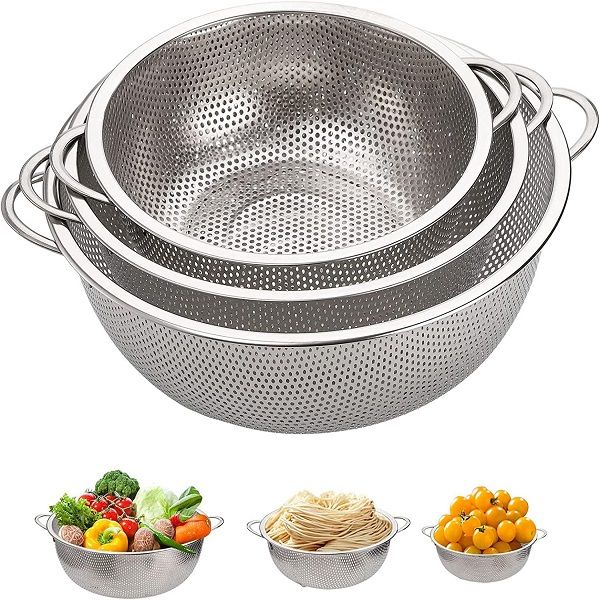 Set of 3 Strainer Fruit Drain Rice Mesh Sifter Colander Food Basket - Oshi.pk - Buy & Sell Online