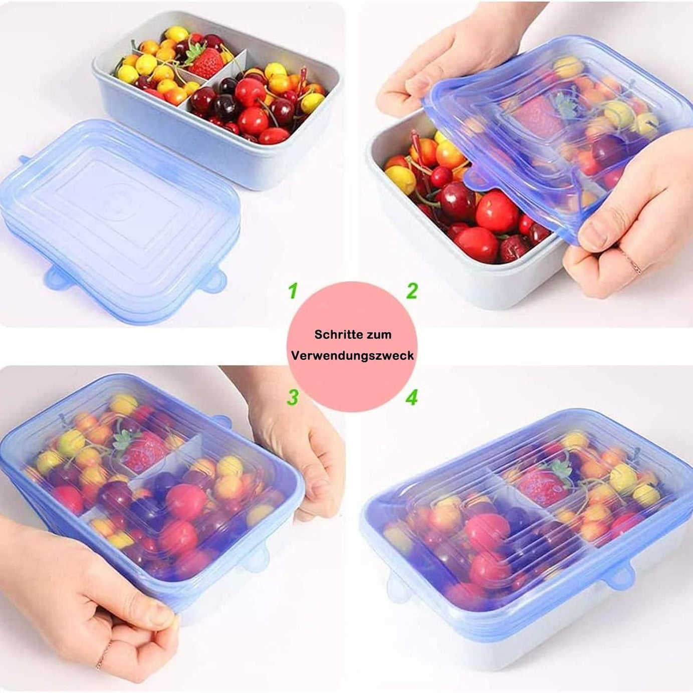 Set of 6 Silicone Lids Stretchy Silicone Lids Universal Silicone Lids Fresh Silicone Lids Reusable in Various Sizes Stretch Lid for Bowls Cups - Oshi.pk - Buy & Sell Online