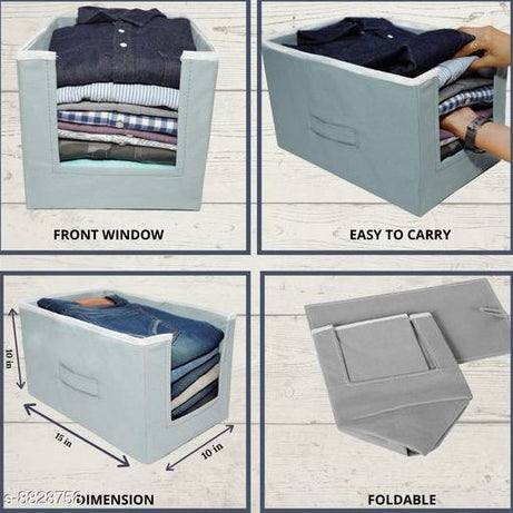 Shirt Stacker Organizer, Front open Window Organzier, Foldable Cloth Cover Large Capacity (pack of 6) - Oshi.pk - Buy & Sell Online