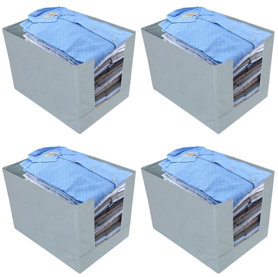 Shirt Stacker Organizer, Front open Window Organzier, Foldable Cloth Cover Large Capacity (pack of 6) - Oshi.pk - Buy & Sell Online