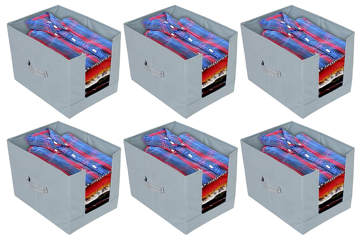 Shirt Stacker Organizer, Front open Window Organzier, Foldable Cloth Cover Large Capacity (pack of 6) - Oshi.pk - Buy & Sell Online