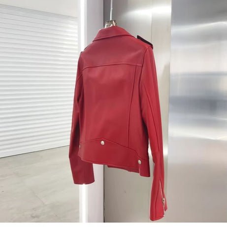 Short Leather Motorcycle Biker Jacket For Women - Oshi.pk - Buy & Sell Online