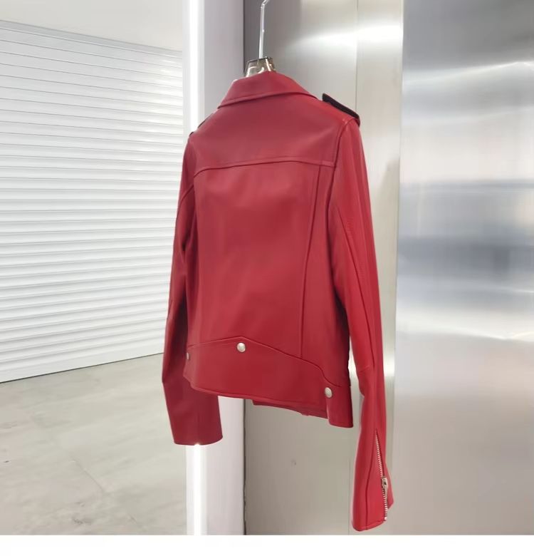 Short Leather Motorcycle Biker Jacket For Women - Oshi.pk - Buy & Sell Online