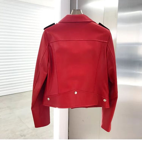 Short Leather Motorcycle Biker Jacket For Women - Oshi.pk - Buy & Sell Online