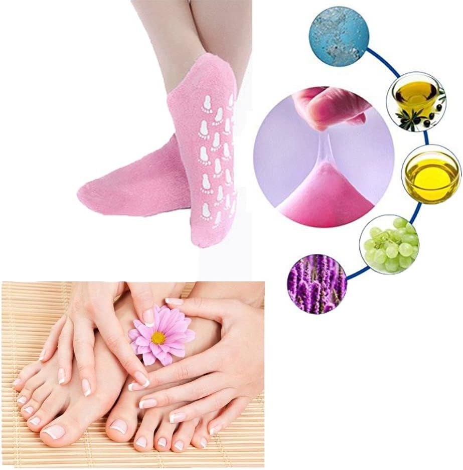 Short Moisturizing Socks, WalTok Cotton Spa Gel Moisture Socks Gel Inner Lining Infused with Essential Oils, Best for Repairing Softeing Dry Cracked F - Oshi.pk - Buy & Sell Online