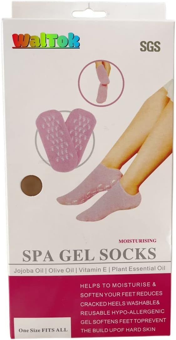 Short Moisturizing Socks, WalTok Cotton Spa Gel Moisture Socks Gel Inner Lining Infused with Essential Oils, Best for Repairing Softeing Dry Cracked F - Oshi.pk - Buy & Sell Online