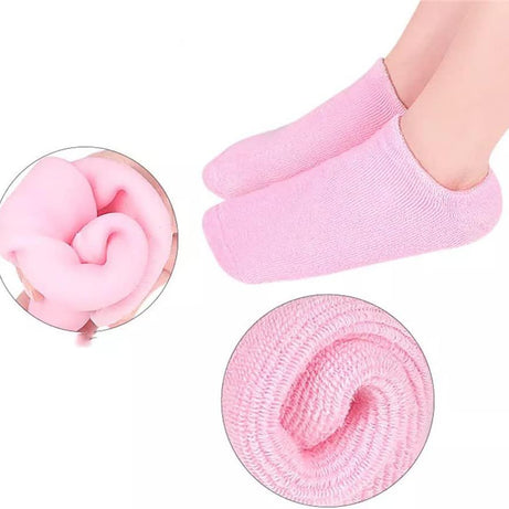 Short Moisturizing Socks, WalTok Cotton Spa Gel Moisture Socks Gel Inner Lining Infused with Essential Oils, Best for Repairing Softeing Dry Cracked F - Oshi.pk - Buy & Sell Online