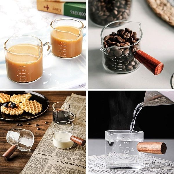 Shrink Coffee Cup Milk Glass Espresso Shot Cup Dispenser Syrup Pitcher Glass - Oshi.pk - Buy & Sell Online