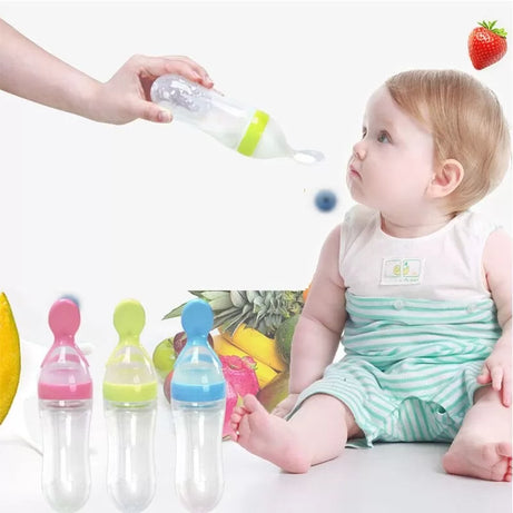 Silicone Baby Food Dispensing Spoon Feeder Silicone Travel Infa Feeder Infant Feeders for Cereal and Baby Food - Oshi.pk - Buy & Sell Online