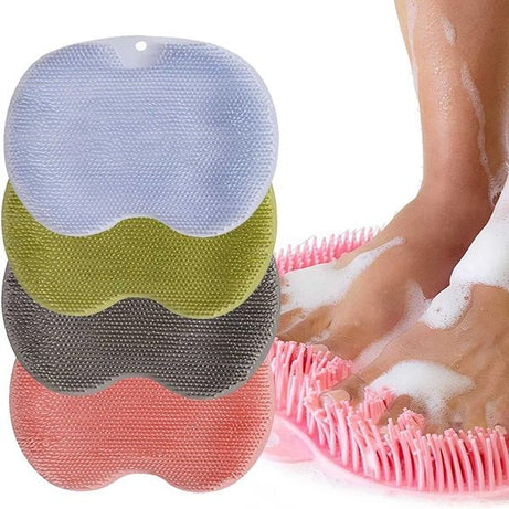 Silicone Back Scrubber for Shower Bath Wash Pad Bathroom Wall Mounted Suction Cup - Oshi.pk - Buy & Sell Online