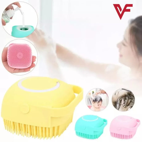 Silicone Bath And Body Shower Brush With Soap Dispenser Bath Scrubber Silicone Bath Brush Silicone Body Brush Shower Scrubber - Oshi.pk - Buy & Sell Online