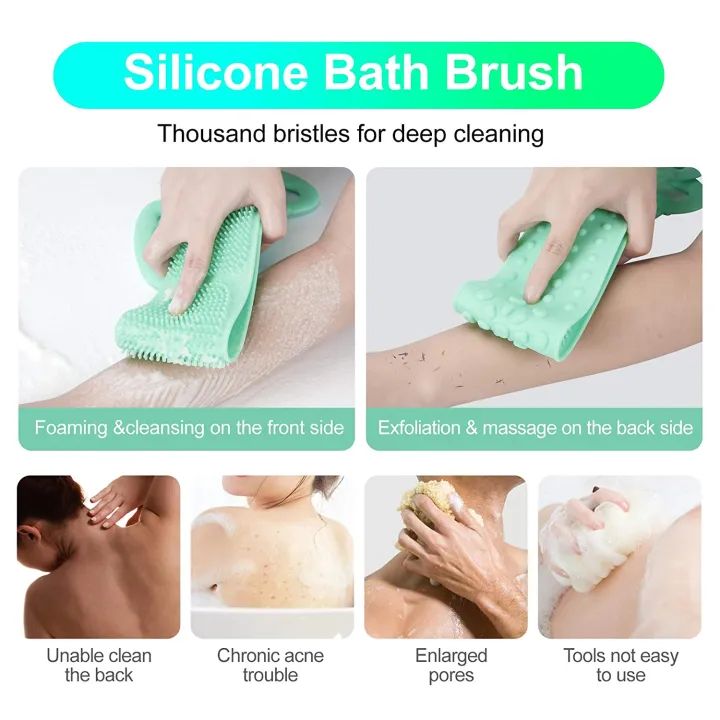 Silicone Bath Belt Body Scrubber High Quality Soft Loofah Bath Towel Exfoliating Body Brush For Bathroom Accessories Nylon Towel Body - Oshi.pk - Buy & Sell Online