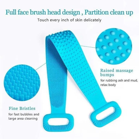Silicone Bath Belt Body Scrubber High Quality Soft Loofah Bath Towel Exfoliating Body Brush For Bathroom Accessories Nylon Towel Body - Oshi.pk - Buy & Sell Online