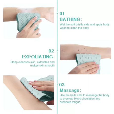 Silicone Bath Belt Body Wash Body Scrubber Belt With Double Side Shower Belt Back Scrubber Bath Brush Bath Scrubber - Oshi.pk - Buy & Sell Online