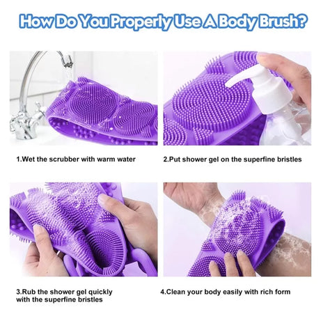 Silicone Bath Belt Body Wash Body Scrubber Belt With Double Side Shower Belt Back Scrubber Bath Brush Bath Scrubber - Oshi.pk - Buy & Sell Online