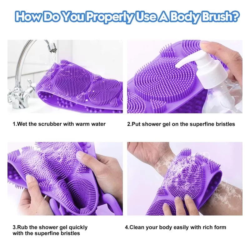 Silicone Bath Belt Body Wash Body Scrubber Belt With Double Side Shower Belt Back Scrubber Bath Brush Bath Scrubber - Oshi.pk - Buy & Sell Online