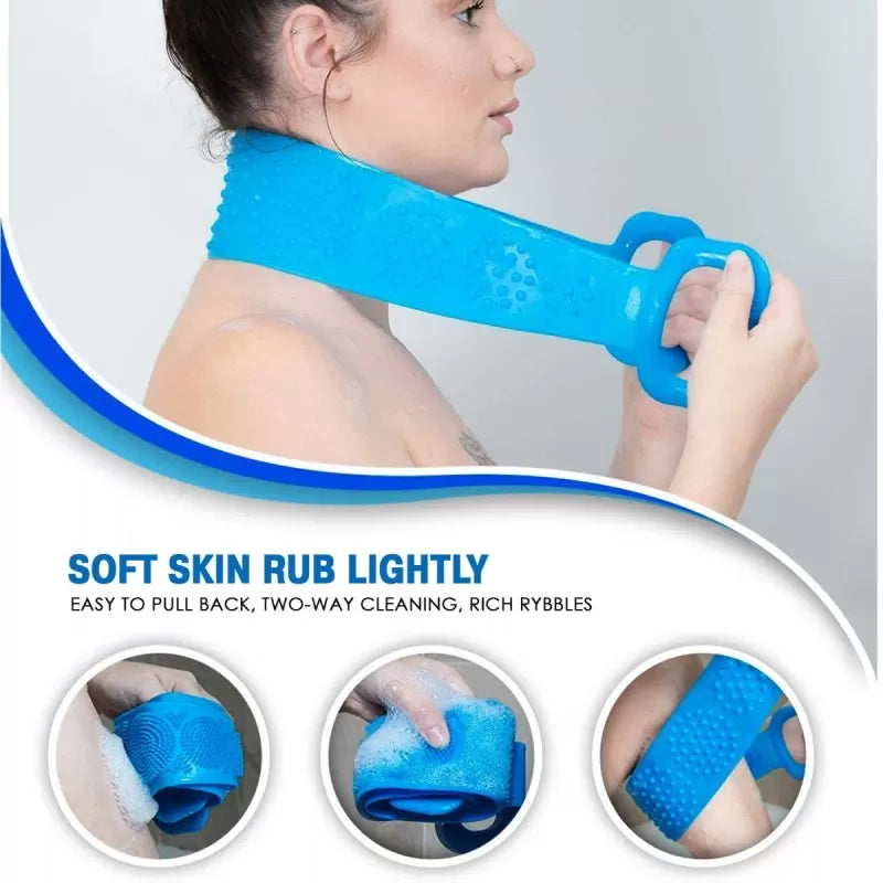 Silicone Bath Belt Body Wash Body Scrubber Belt With Double Side Shower Belt Back Scrubber Bath Brush Bath Scrubber - Oshi.pk - Buy & Sell Online