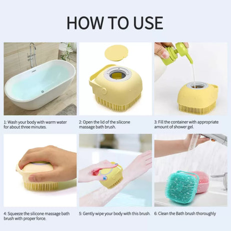 Silicone Bath Brushes. Body Scrubber with Soap Dispenser for Shower, by jf shopping hub - Oshi.pk - Buy & Sell Online