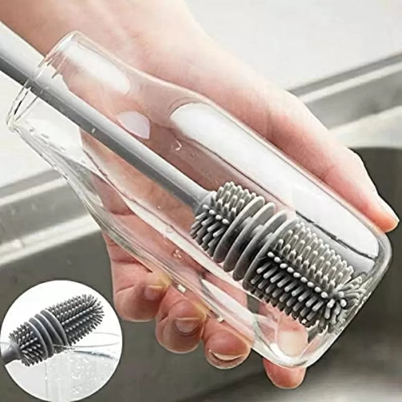 Silicone Bottle Cleaning Brush With Long Handle Kitchen Cleaning Tool For Baby Feeder Bottle Wash Baby Feeder Cleaning Brush - Oshi.pk - Buy & Sell Online