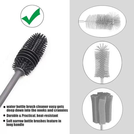 Silicone Bottle Cleaning Brush With Long Handle Kitchen Cleaning Tool For Baby Feeder Bottle Wash Baby Feeder Cleaning Brush - Oshi.pk - Buy & Sell Online