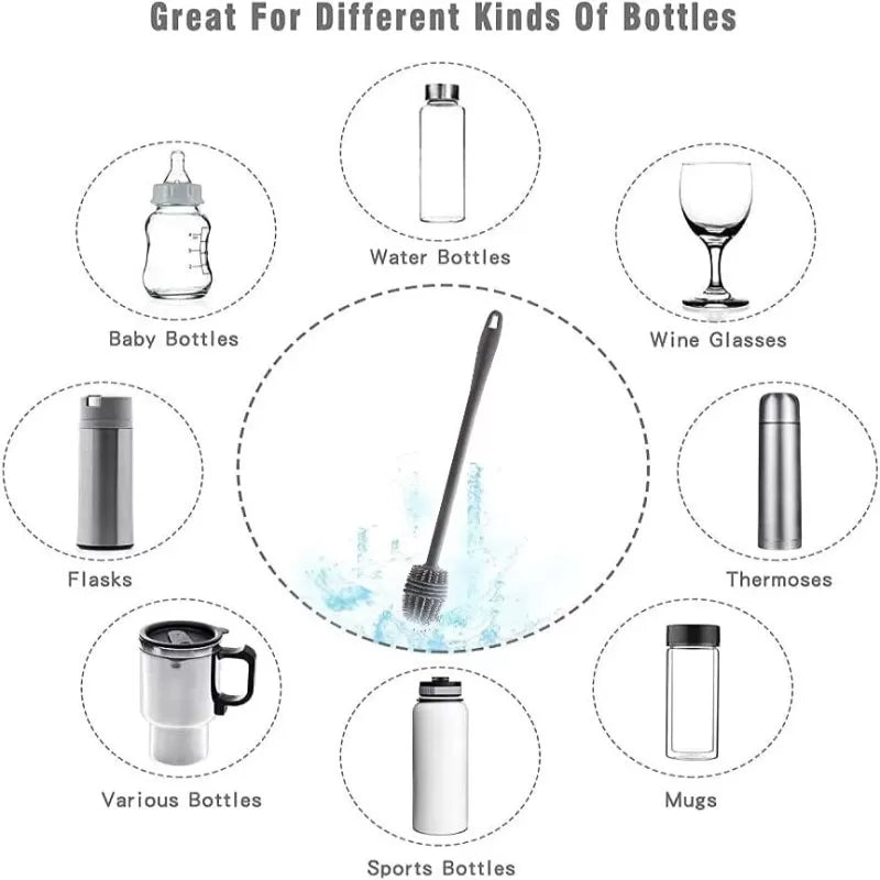Silicone Bottle Cleaning Brush With Long Handle Kitchen Cleaning Tool For Baby Feeder Bottle Wash Baby Feeder Cleaning Brush - Oshi.pk - Buy & Sell Online