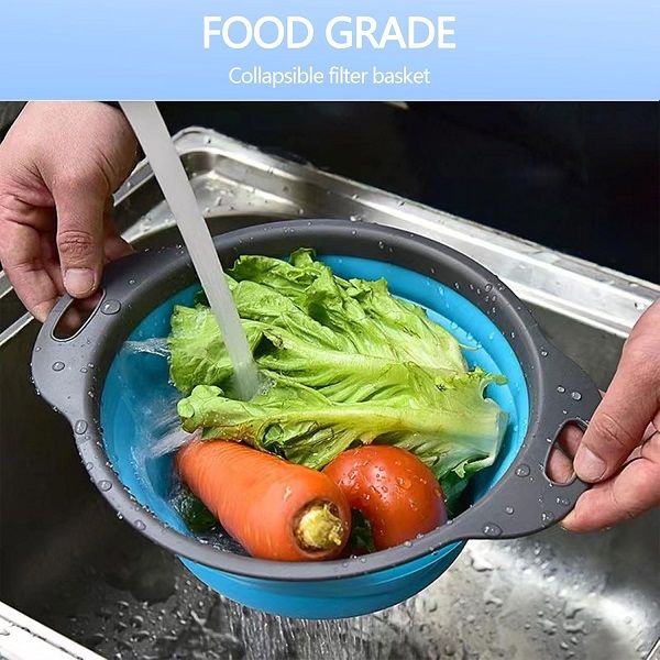 Silicone Collapsible Drainer Basket Fruit Washer for Vegetable - Oshi.pk - Buy & Sell Online