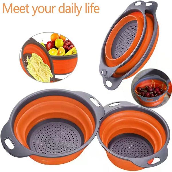 Silicone Collapsible Drainer Basket Fruit Washer for Vegetable - Oshi.pk - Buy & Sell Online